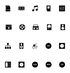 Electronics Glyph Vector Icons
