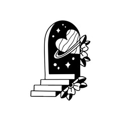 vector illustration of room stairs