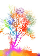 Plakat Abstract colored tree. Vector illustration