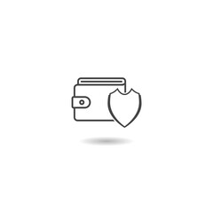 Online shopping safety icon with shadow