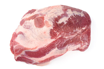 Raw pork meat isolated on white background.