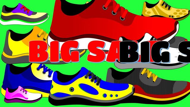 Animated video of a shoe falling for a big sale ad