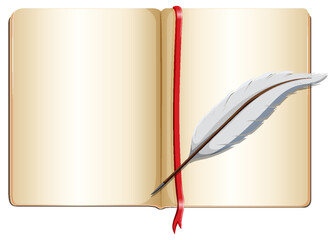 A quill with blank book