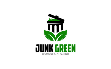 Illustration vector graphic of junk removal solution services logo design template.