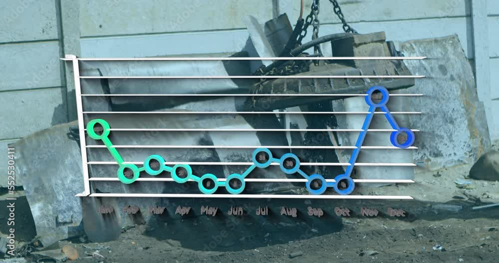 Poster animation of data processing over rubbish dump