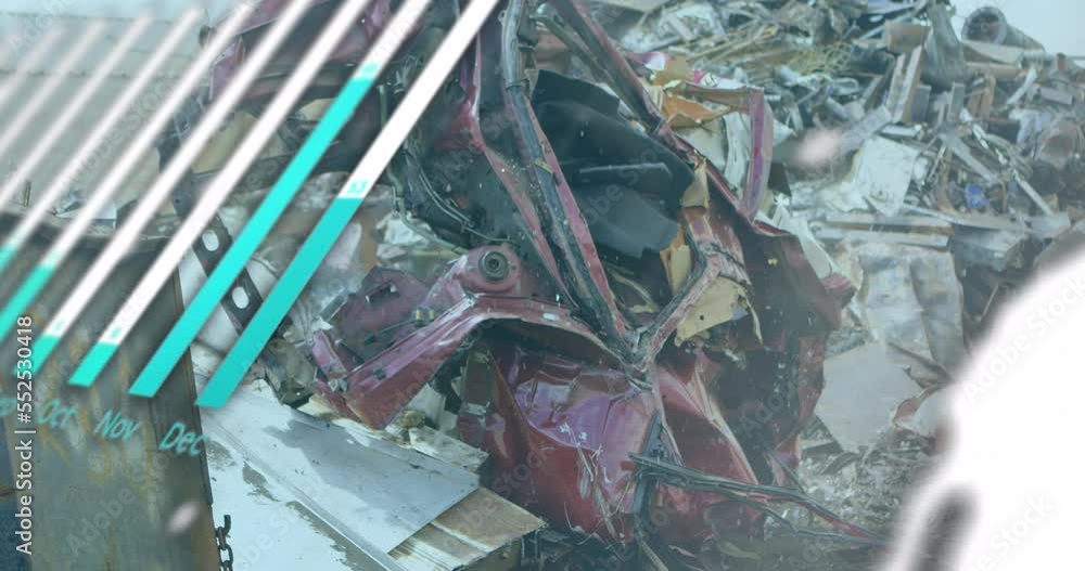 Poster animation of data processing over rubbish dump