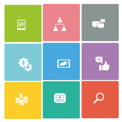 social media icons set. Universal social media icon to use for web and mobile UI. 
