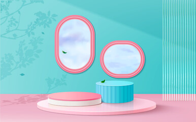 3d display podium for showing products or cosmetic presentations.