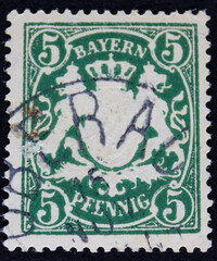 Sello postal Bayern Baviera Alemania circa finales siglo XIX