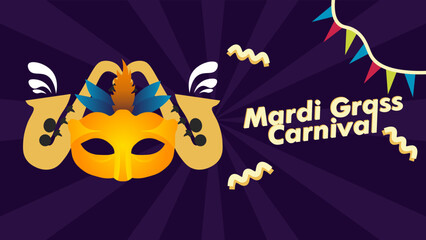 Mardi gras carnival design banner, poster or social media post