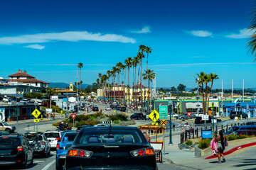 Small town on the Californian Coastline. California. USA.