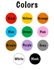 Set of colors for teaching and learning.