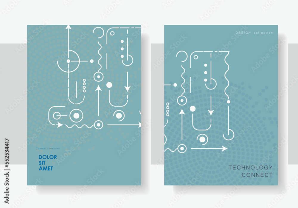 Aufkleber abstract geometric shapes on cover brochures. technological background. vector creative design
