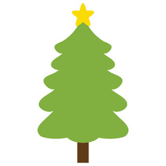 Christmas tree vector cartoon illustration. Fir tree illustration.