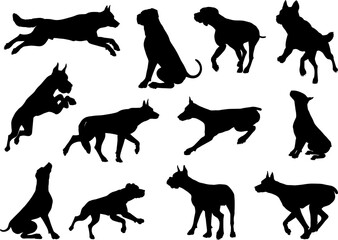 Dog Silhouettes Animal Set