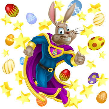 recommend clip art: Super Hero Easter Bunny Cartoon Superhero