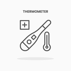 Thermometer icon vector illustration line style. Great design for web, app and more. Editable Stroke and pixel perfect.
