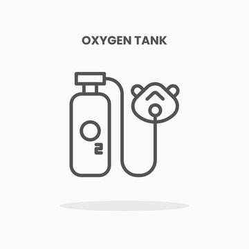 Oxygen Tank icon vector illustration line style. Great design for web, app and more. Editable Stroke and pixel perfect.