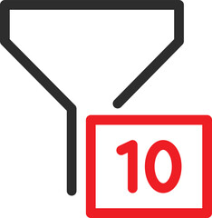 10 Filter Vector Icon
