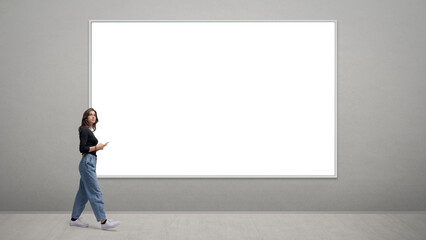 Woman at the art exhibition