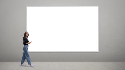 Woman at the art exhibition