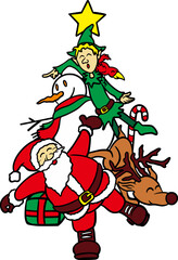 santa claus and elf