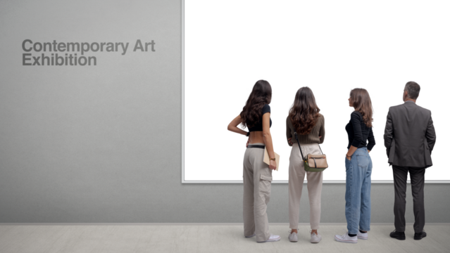 People at the contemporary art exhibition