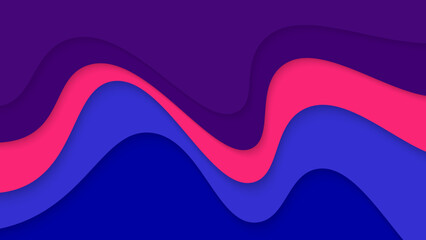Abstract Modern Colorful Waves Papercut Style Background Design