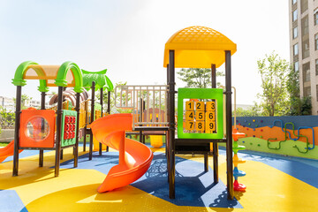 playing facilities for children in residential buildings in the afternoon