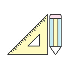 Ruler and pencil icon vector design templates isolated on white background