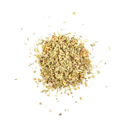 Pile of dried oregano leaves on transparent png