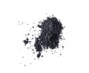 Activated charcoal powder isolated on transparent png