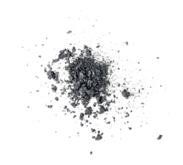 Activated charcoal powder isolated on transparent png