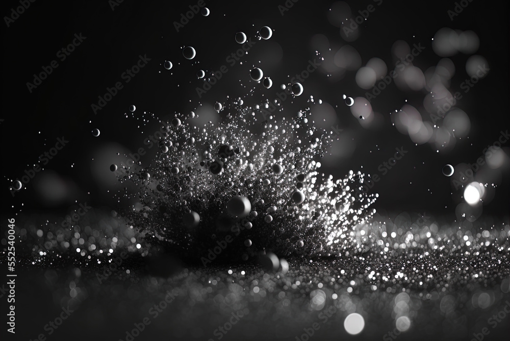 Poster bokeh specks that are black and white. generative ai