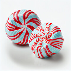 Red, white, green peppermint candy