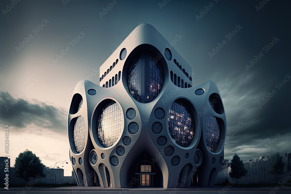 Poster construction using cutting-edge architectural styles generative ai
