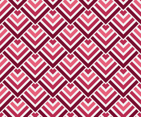 Seamless viva magenta color geometric squares pattern. Art deco vector illustration. textile, fashion, wallpaper, fabric, packaging, print