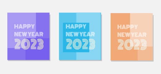 NEW YEAR 2023 TEMPLATE WITH MODERN FONT AND SIMPLE BACKGROUND. 2023 NEW YEAR DESIGN FOR COVER, BANNER, OR CARD