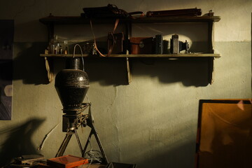 studio shot of an fashioned lamp