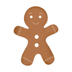 Obraz premium Gingerbread man.Christmas Cookies.3d illustration of a Gingerbread.Holiday gingerbread cookie.Christmas celebration. Christmas traditional cookie.Vector Christmas cookie. 