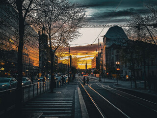 Obraz premium sunset in the city
