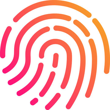 Touch id icon illustration in gradient colors. Fingerprint sign for security interface.