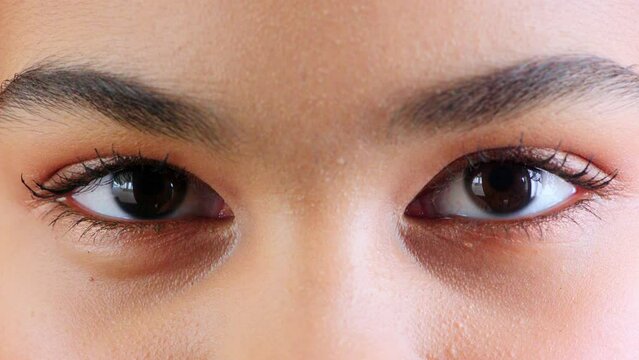 Eyes zoom, beauty and skincare wellness for young girl, cosmetics makeup and eye care for vision. Open eye, optical treatment and natural eyelash, microblading or model pose for lashes dermatology