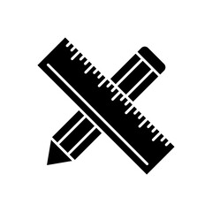 Ruler and pencil icon vector design templates