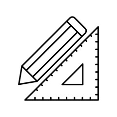 Ruler and pencil icon vector design templates