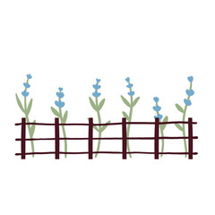 Flower Behind Fence Illustration