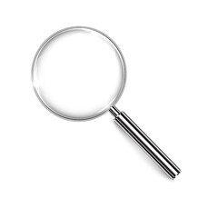 Magnifying glass vector art on isolated