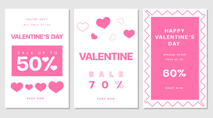 Valentine's Day sale. Letters with hearts valentine background, Wallpaper, flyers, invitation, posters, brochure and banners.