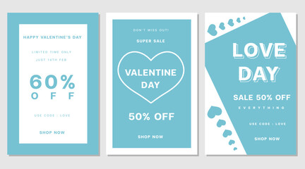 Naklejka na ściany i meble Valentine's Day sale. Letters with hearts valentine background, Wallpaper, flyers, invitation, posters, brochure and banners.