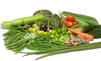 Fresh Asian Indian mix vegetables, a Group of various organic vegetables